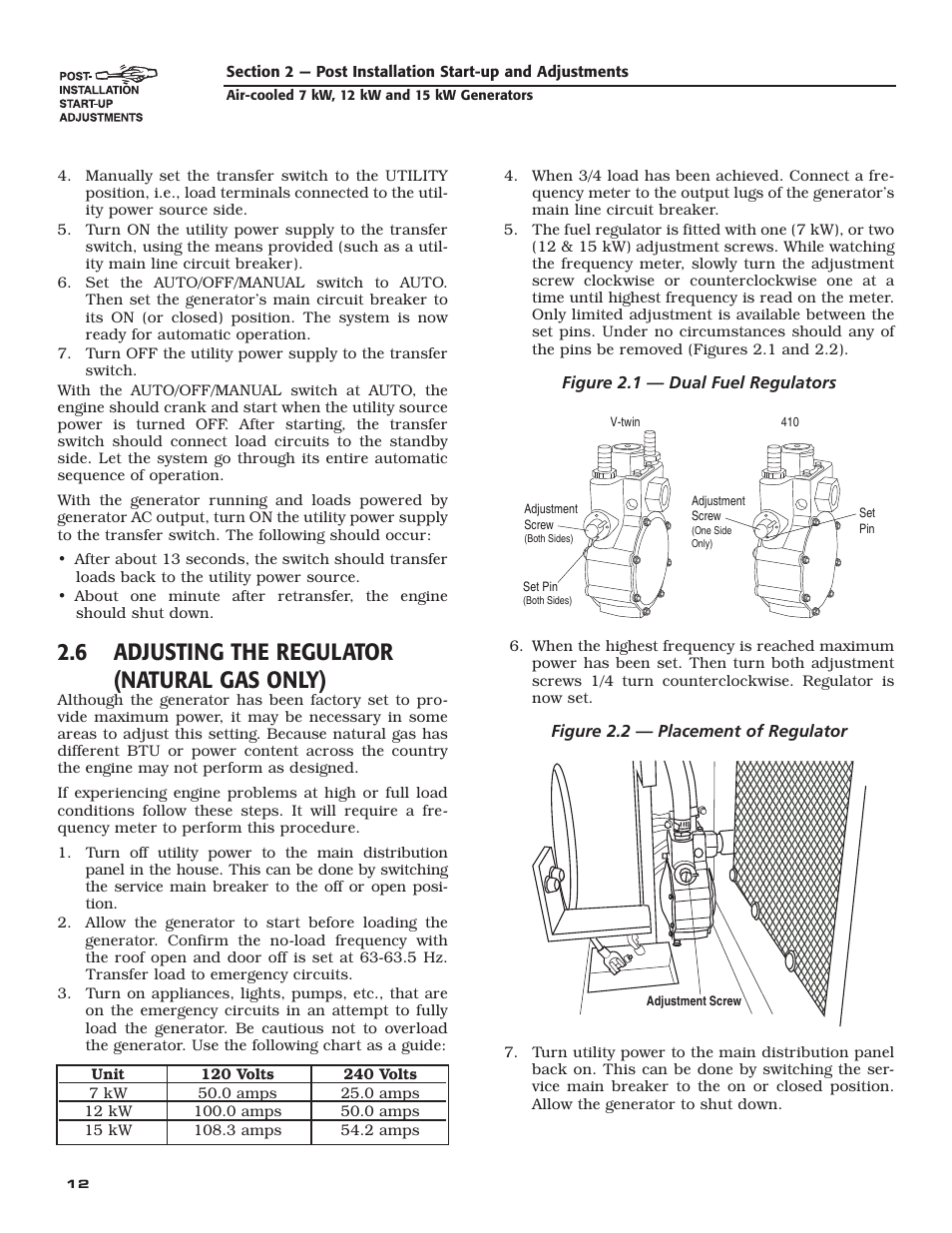 6 adjusting the regulator (natural gas only) | Guardian Technologies 04759-2 User Manual | Page 14 / 56