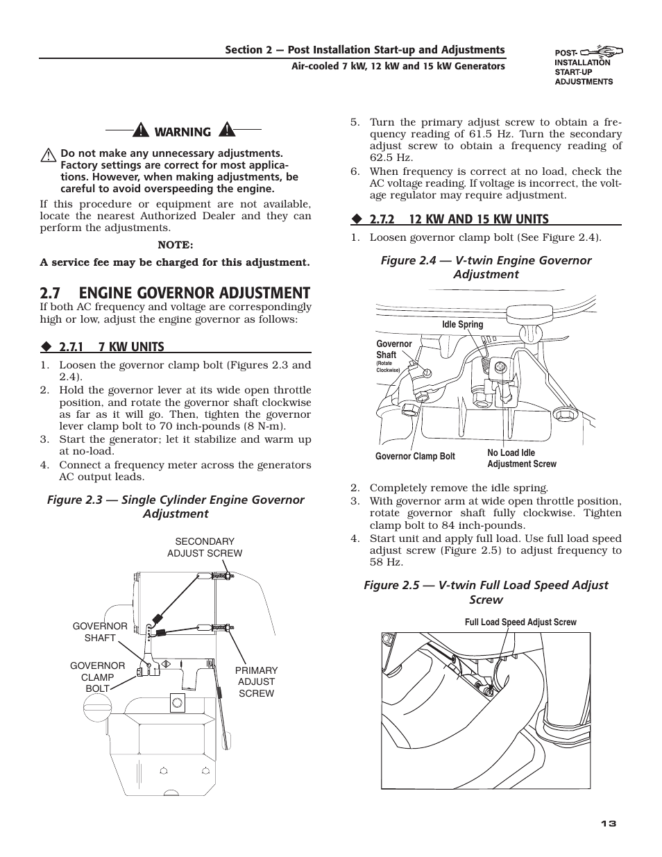 7 engine governor adjustment | Guardian Technologies 04759-2 User Manual | Page 15 / 56