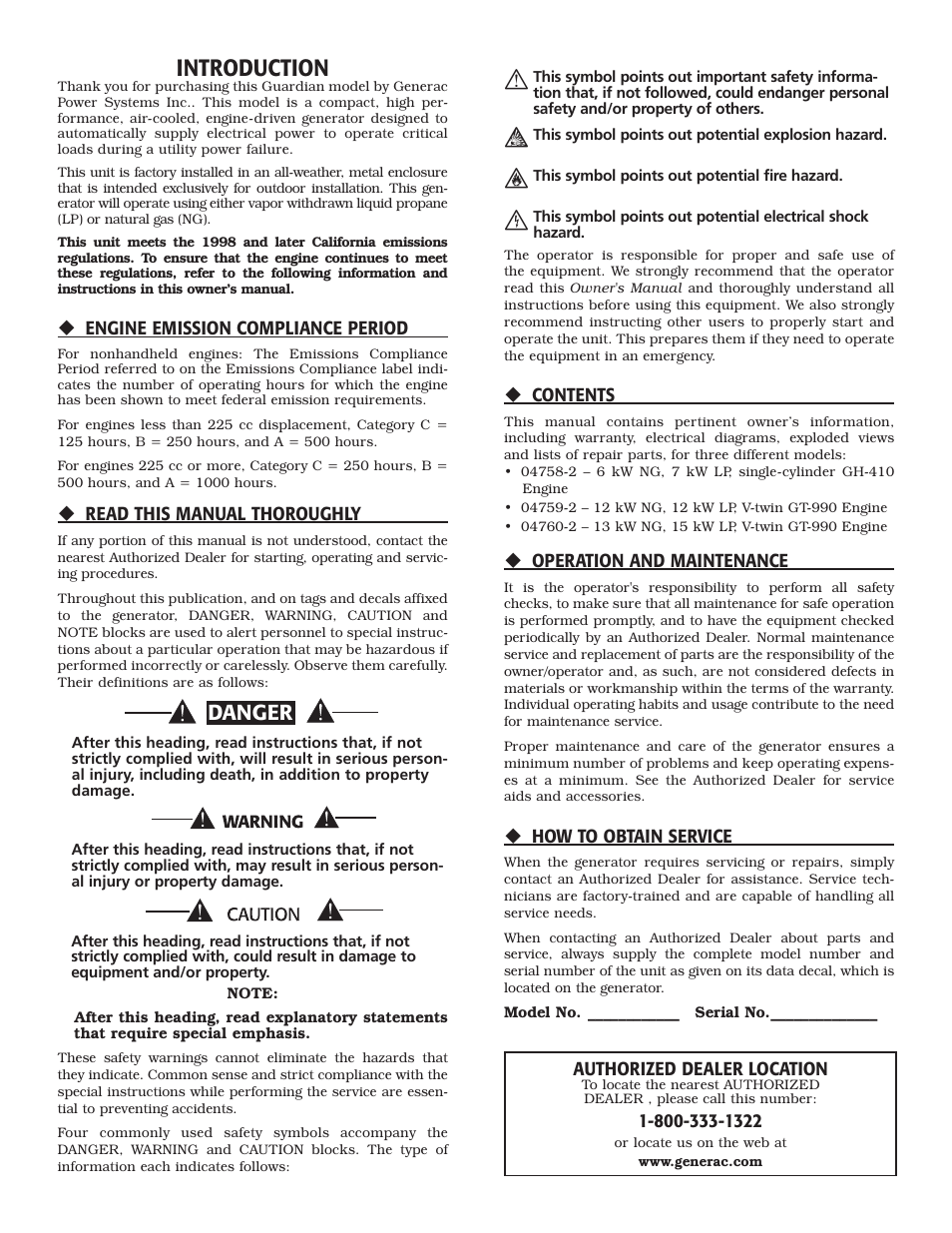 Introduction, Danger | Guardian Technologies 04759-2 User Manual | Page 2 / 56