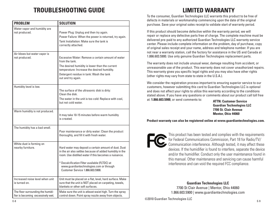 Guardian Technologies PUREGUARDIAN H4500 User Manual | Page 5 / 18