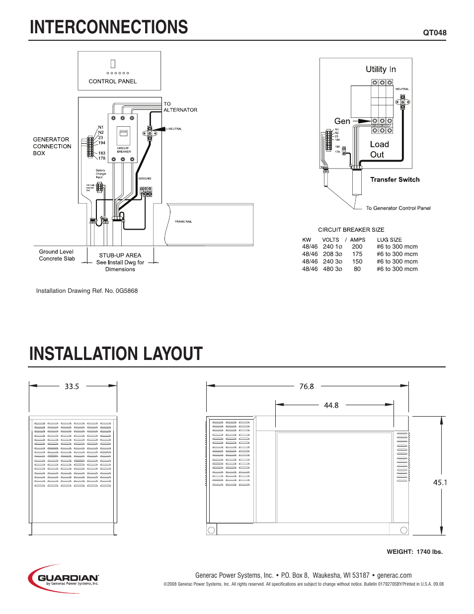 Interconnections, Installation layout | Guardian Technologies QT048 User Manual | Page 4 / 4