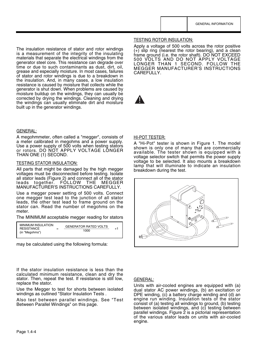 Testing, cleaning and drying part 1, Insulation resistance, The megohmmeter | Stator insulation resistance test | Guardian Technologies 4758 User Manual | Page 17 / 151