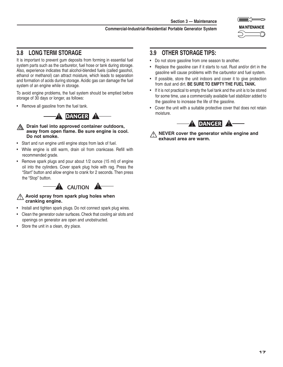 8 long term storage, 9 other storage tips | Guardian Technologies 004582-2 User Manual | Page 19 / 64