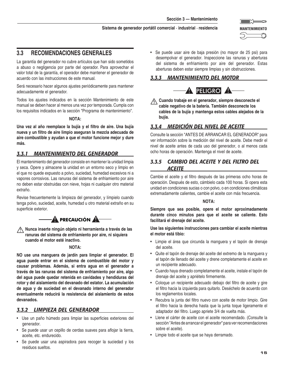 3 recomendaciones generales, Peligro | Guardian Technologies 004582-2 User Manual | Page 53 / 64