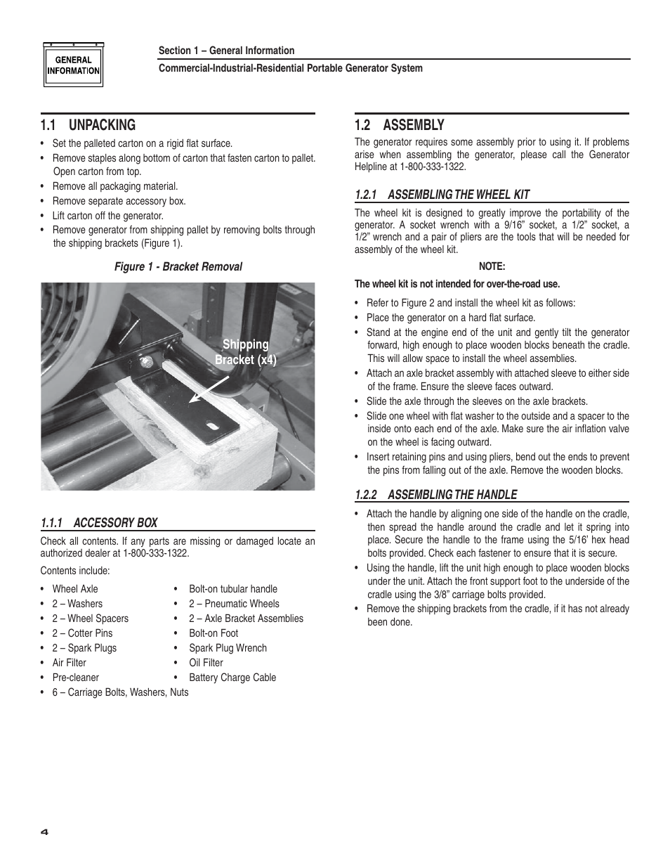 1 unpacking, 2 assembly | Guardian Technologies 004582-2 User Manual | Page 6 / 64