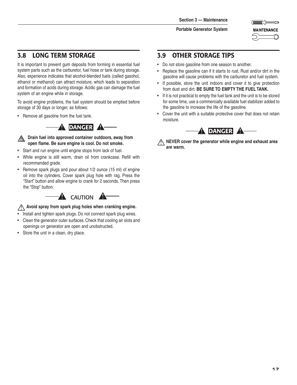 8 long term storage, 9 other storage tips | Guardian Technologies 004583-0 User Manual | Page 19 / 80