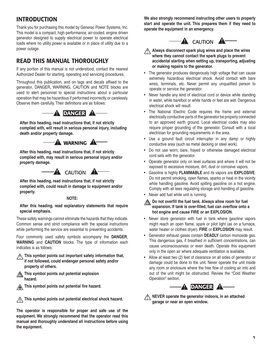 Introduction, Read this manual thoroughly | Guardian Technologies 004583-0 User Manual | Page 3 / 80