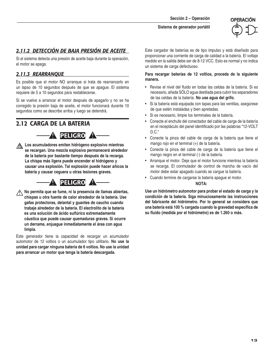 12 carga de la bateria 0%,)'2 | Guardian Technologies 004583-0 User Manual | Page 63 / 80