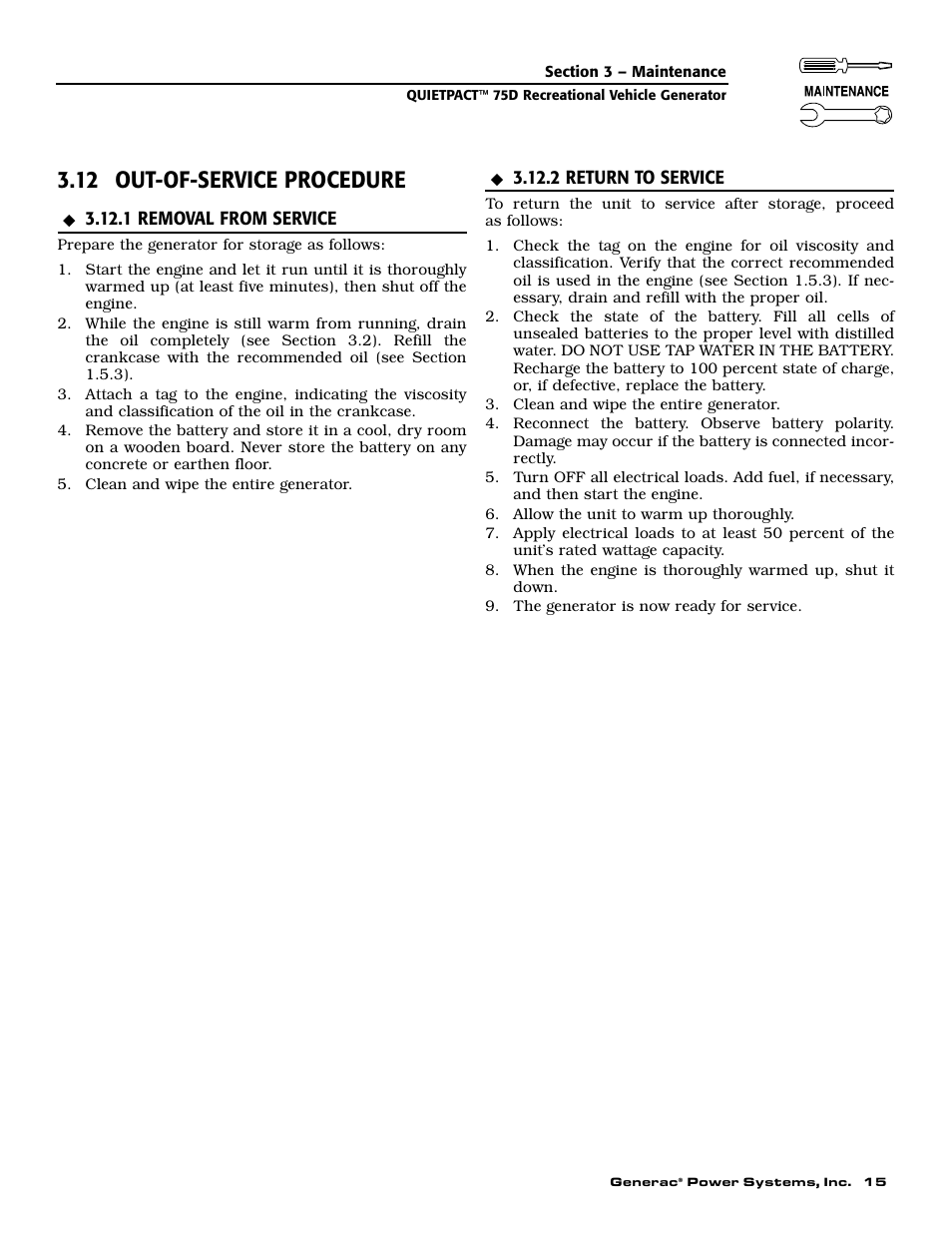 12 out-of-service procedure | Guardian Technologies 004270-3 User Manual | Page 17 / 68