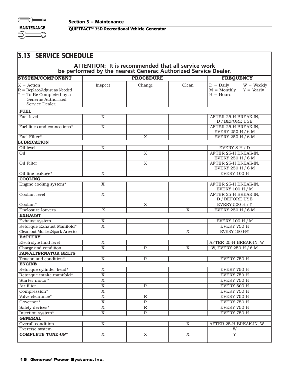 13 service schedule | Guardian Technologies 004270-3 User Manual | Page 18 / 68