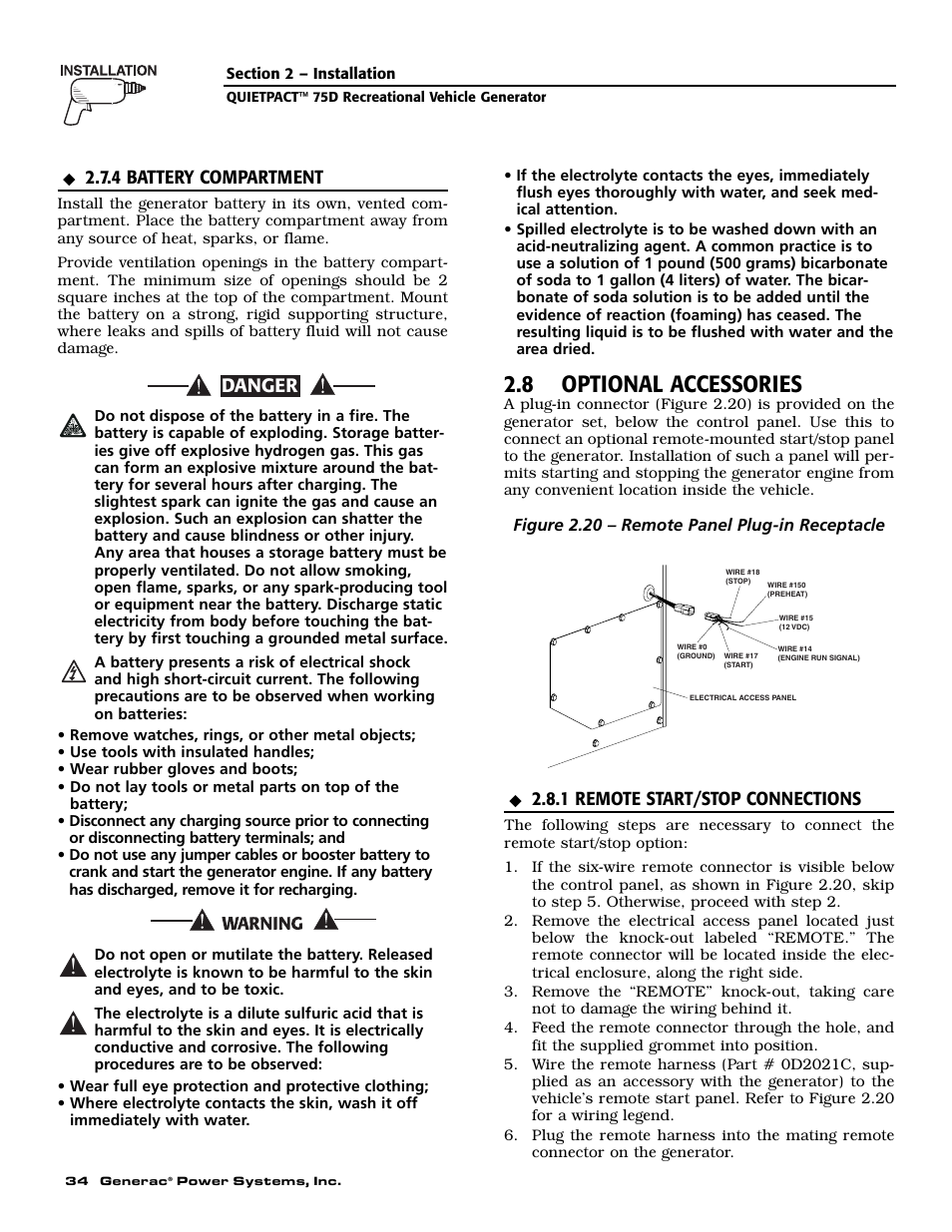 8 optional accessories, Danger | Guardian Technologies 004270-3 User Manual | Page 36 / 68