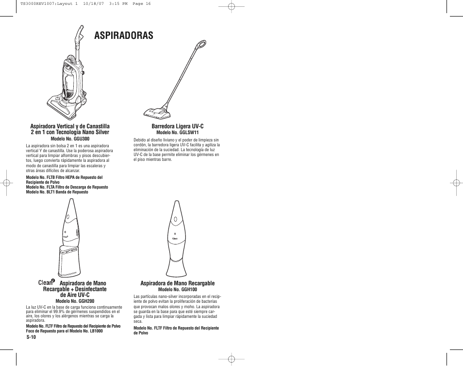 Aspiradoras | Guardian Technologies Germ Guardian TS3000CA User Manual | Page 16 / 16