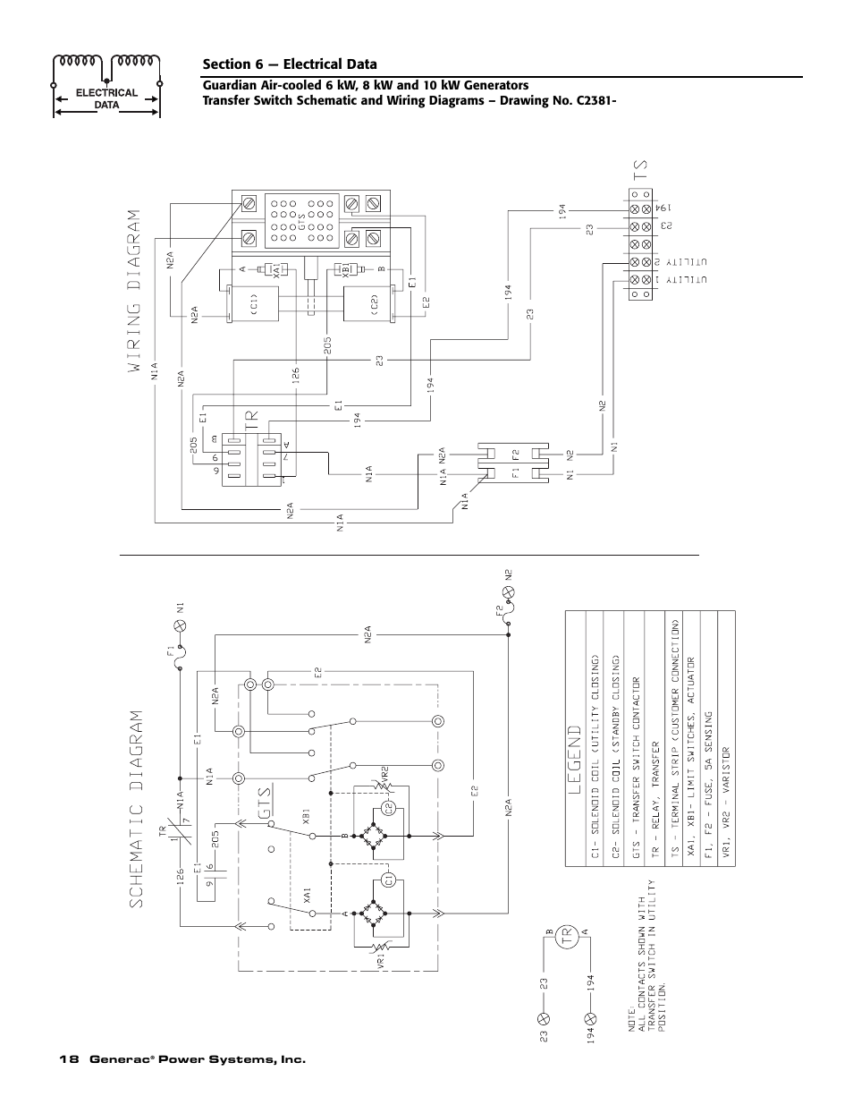 Electrical data | Guardian Technologies C2369 User Manual | Page 17 / 22