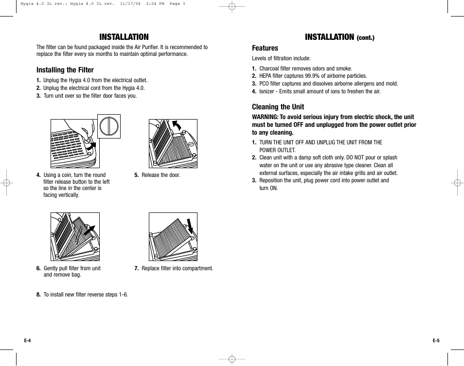 Installation | Guardian Technologies Hygia 4.0 User Manual | Page 3 / 10