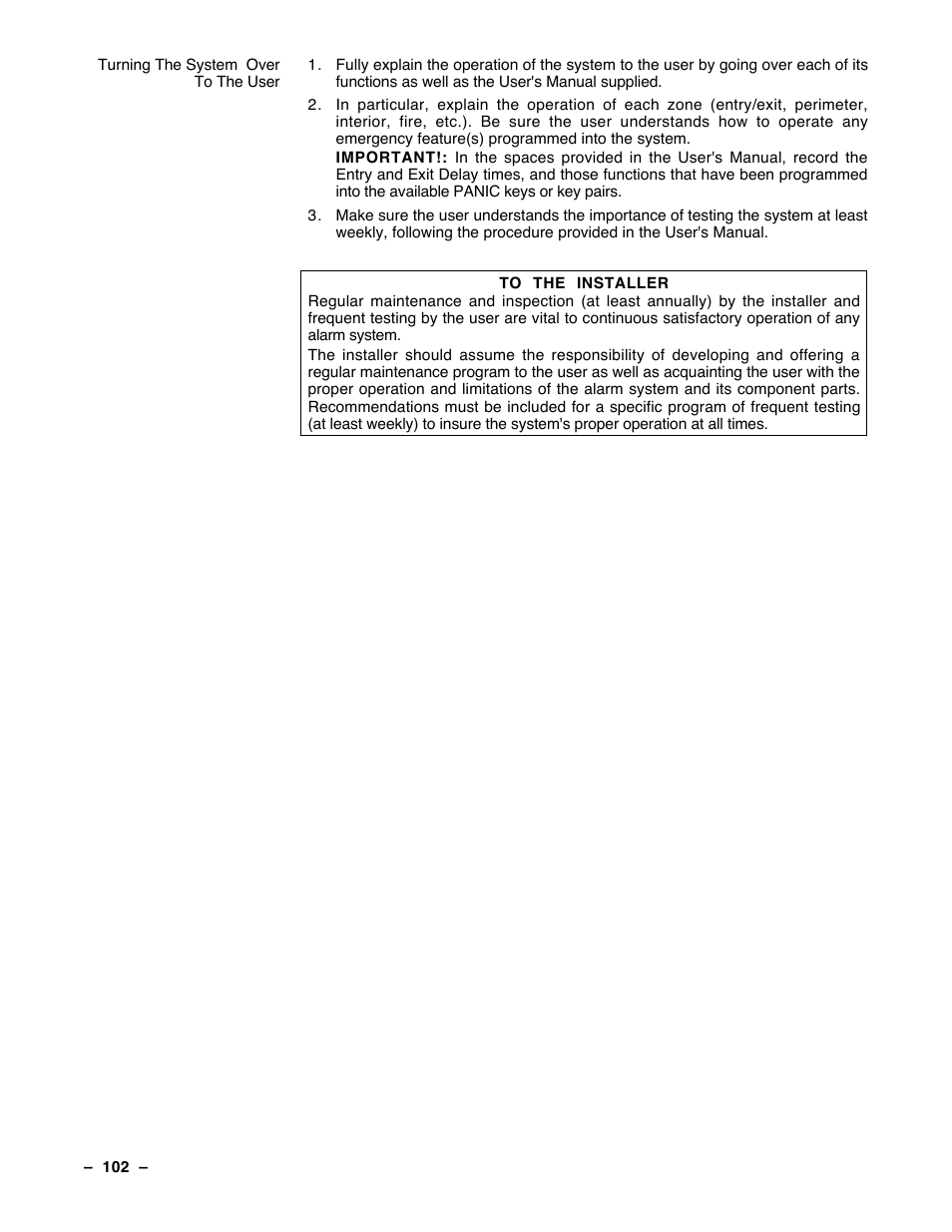 Guardian Technologies Ademco VISTA-40 User Manual | Page 102 / 122