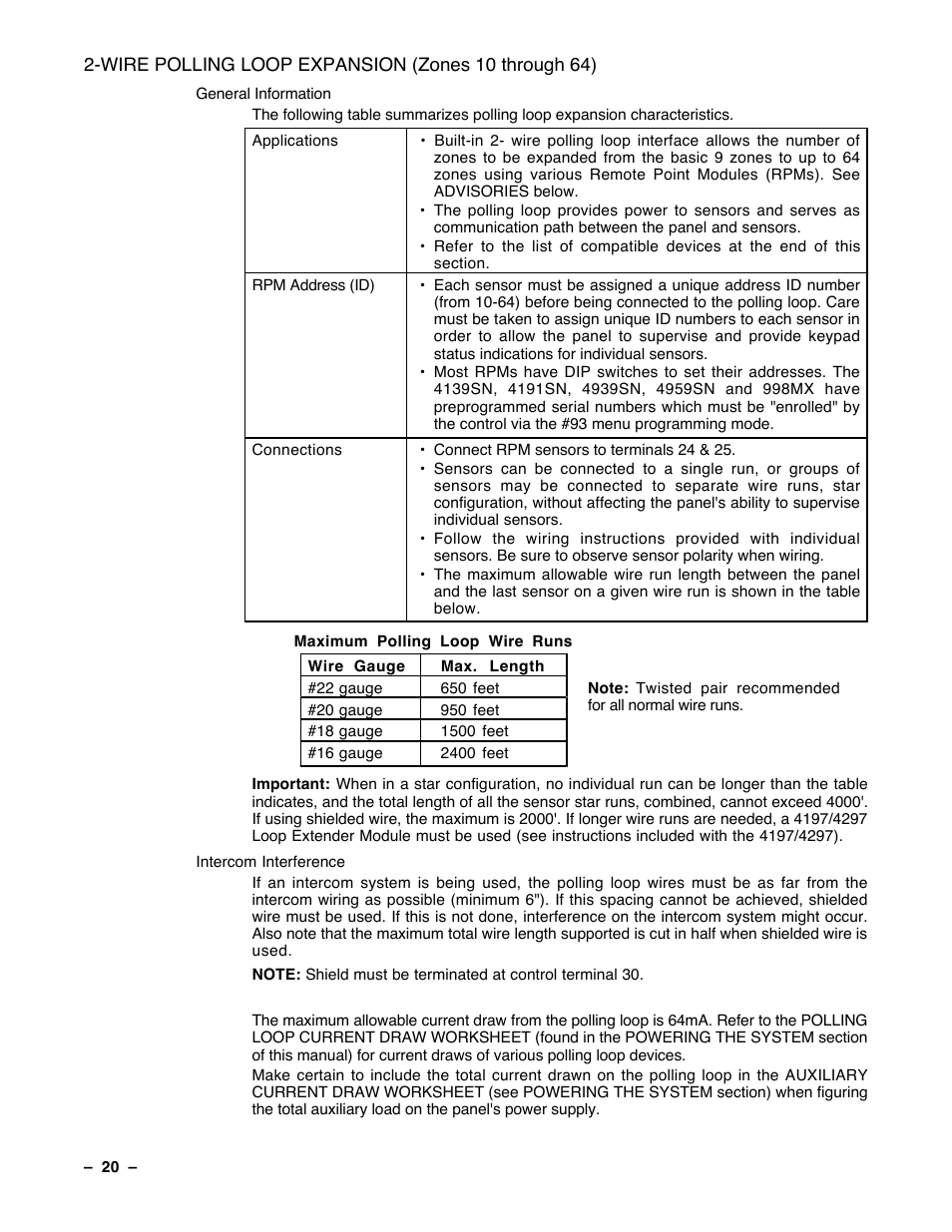 Guardian Technologies Ademco VISTA-40 User Manual | Page 20 / 122