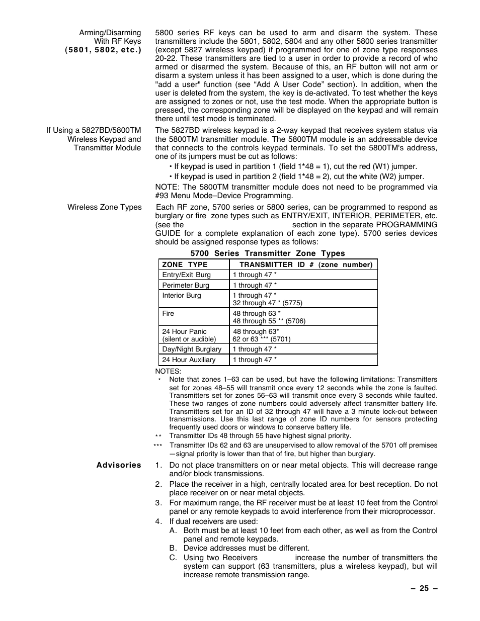 Guardian Technologies Ademco VISTA-40 User Manual | Page 25 / 122