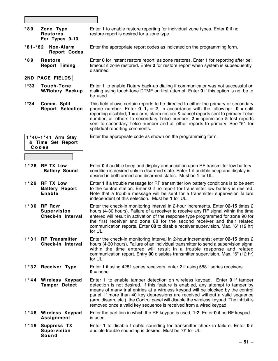 Guardian Technologies Ademco VISTA-40 User Manual | Page 51 / 122
