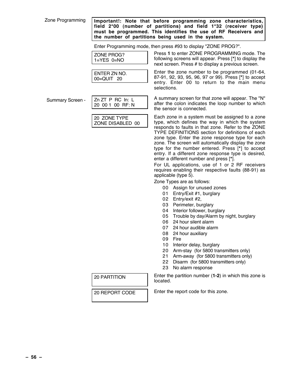 Guardian Technologies Ademco VISTA-40 User Manual | Page 56 / 122