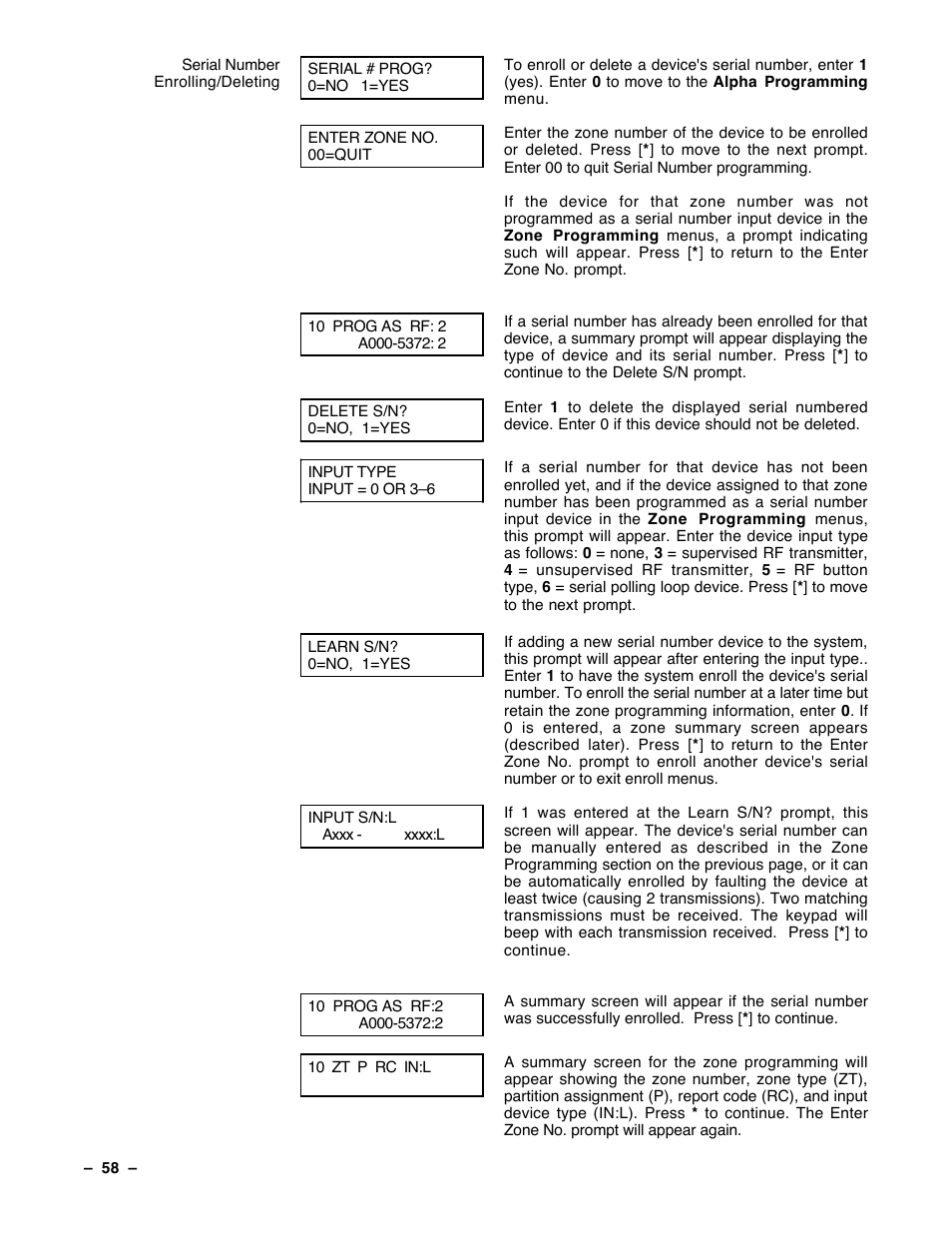 Guardian Technologies Ademco VISTA-40 User Manual | Page 58 / 122