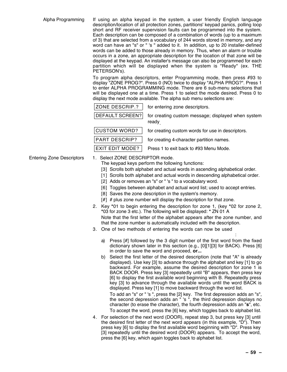 Guardian Technologies Ademco VISTA-40 User Manual | Page 59 / 122