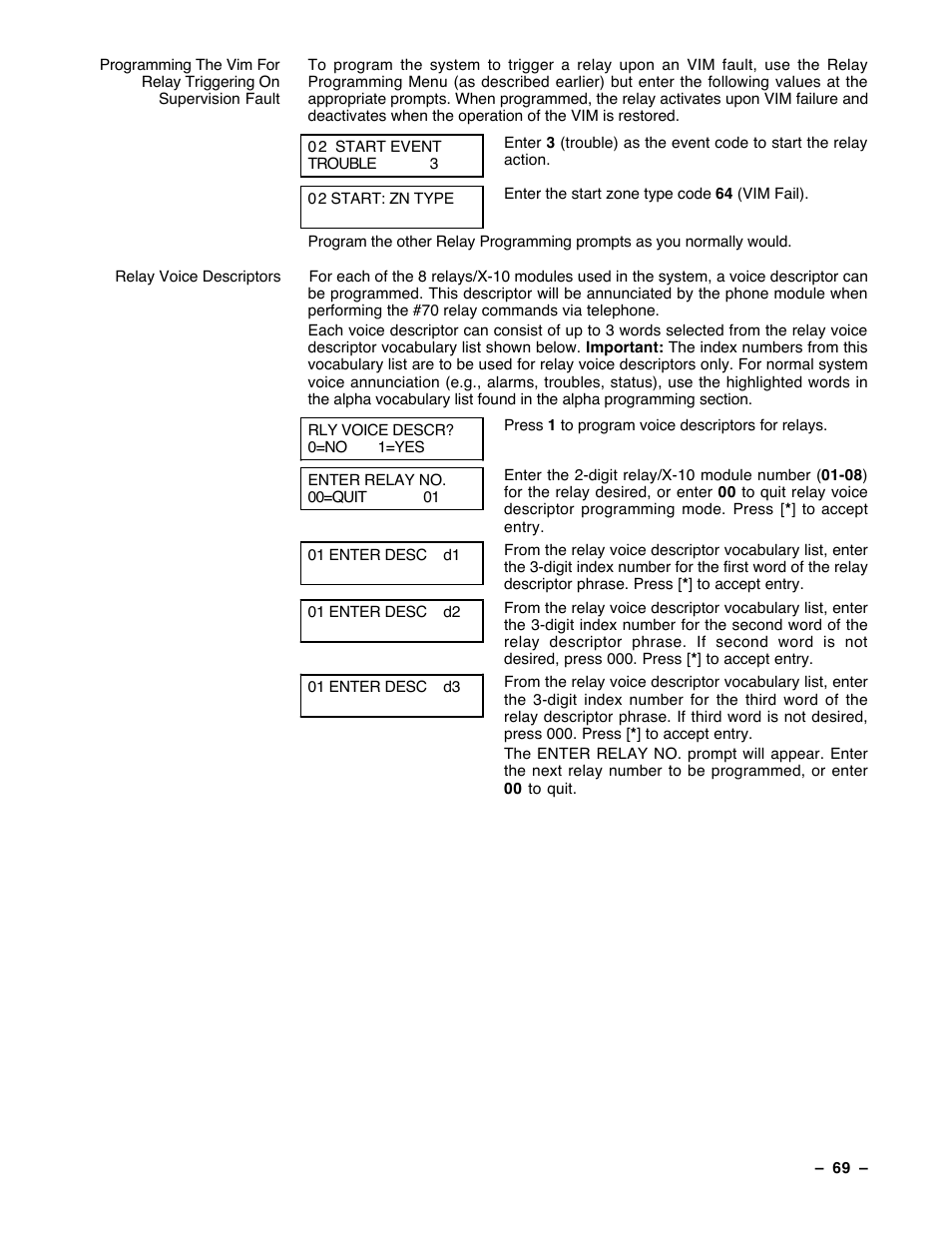 Guardian Technologies Ademco VISTA-40 User Manual | Page 69 / 122