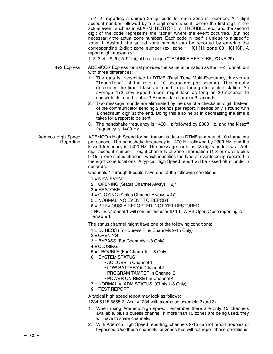 Guardian Technologies Ademco VISTA-40 User Manual | Page 72 / 122