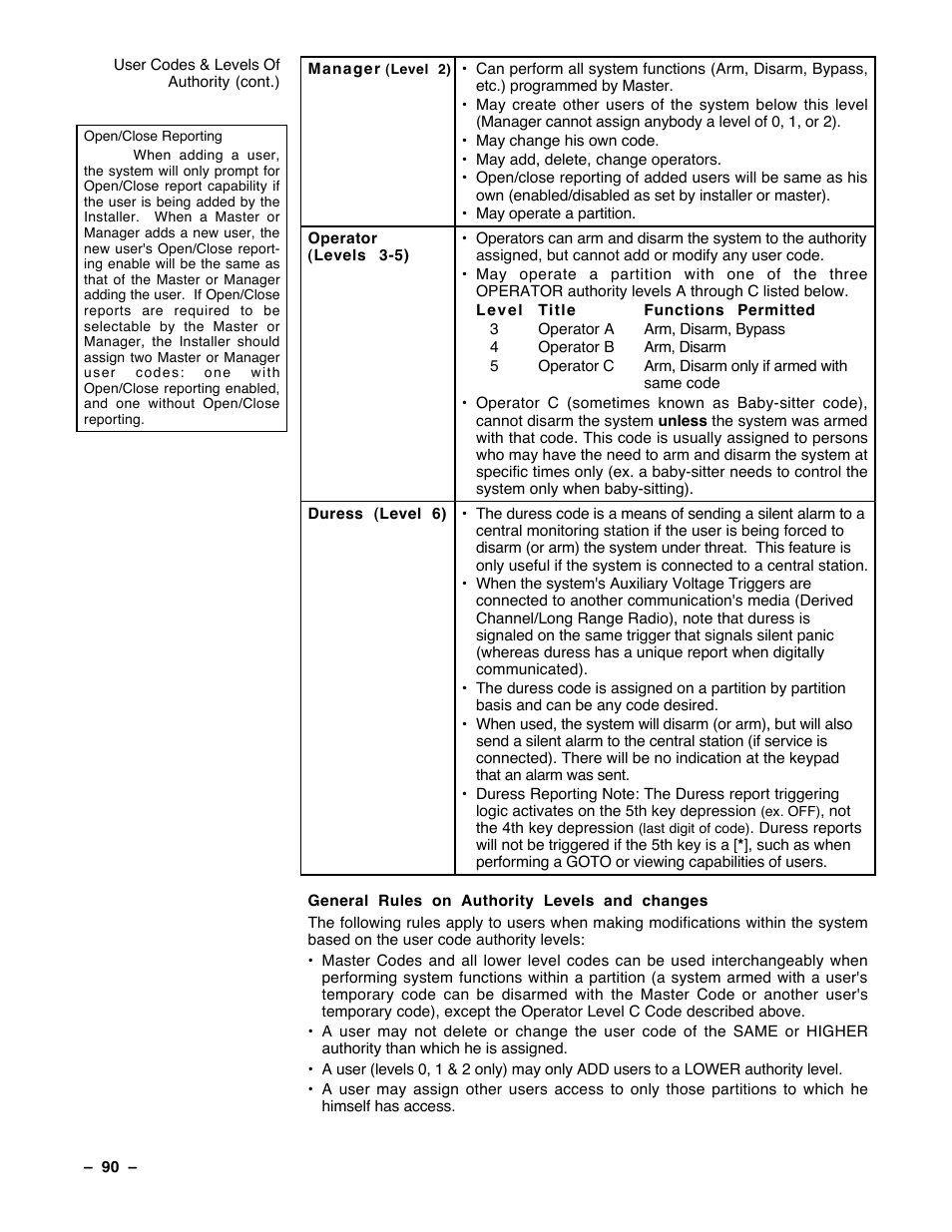 Guardian Technologies Ademco VISTA-40 User Manual | Page 90 / 122