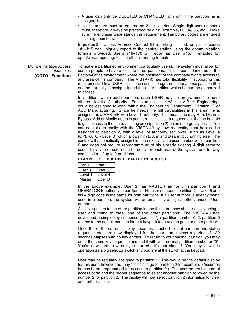 Guardian Technologies Ademco VISTA-40 User Manual | Page 91 / 122
