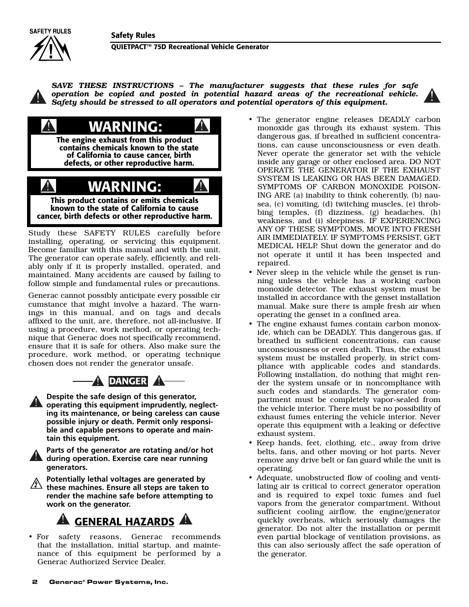 Warning | Guardian Technologies 004270-2 User Manual | Page 4 / 68