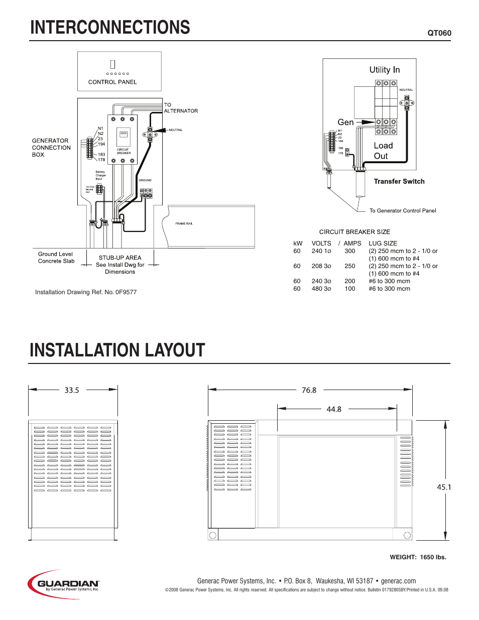Interconnections, Installation layout | Guardian Technologies QT060 User Manual | Page 4 / 4