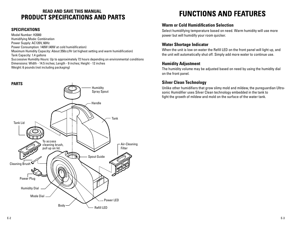 Guardian Technologies 72-HOUR ULTRASONIC H2000 User Manual | Page 2 / 5