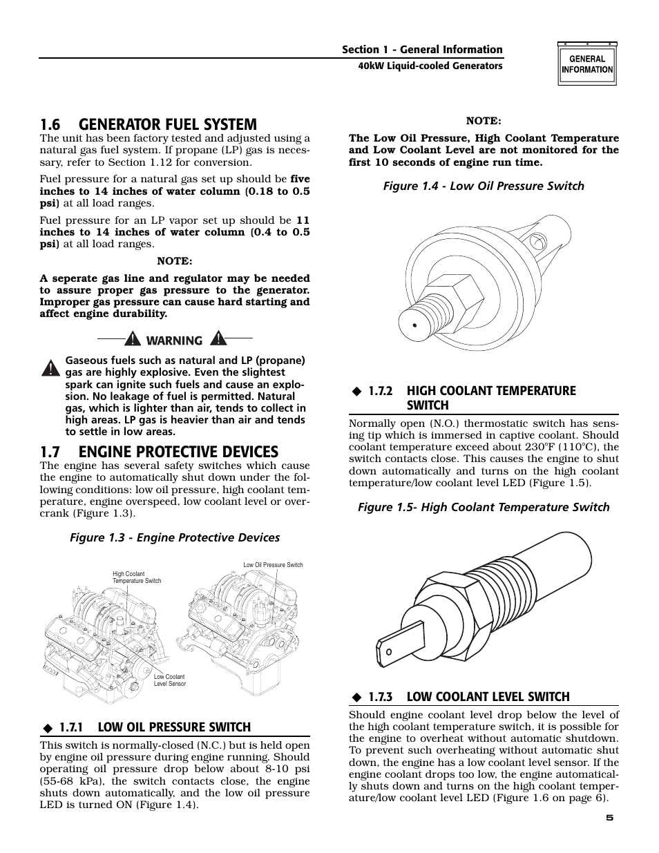 6 generator fuel system, 7 engine protective devices | Guardian Technologies 004992-2 User Manual | Page 7 / 48