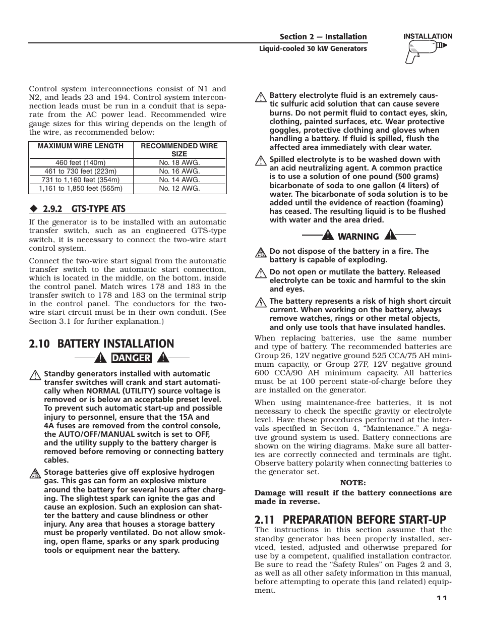 10 battery installation, 11 preparation before start-up | Guardian Technologies 004988-4 User Manual | Page 13 / 48