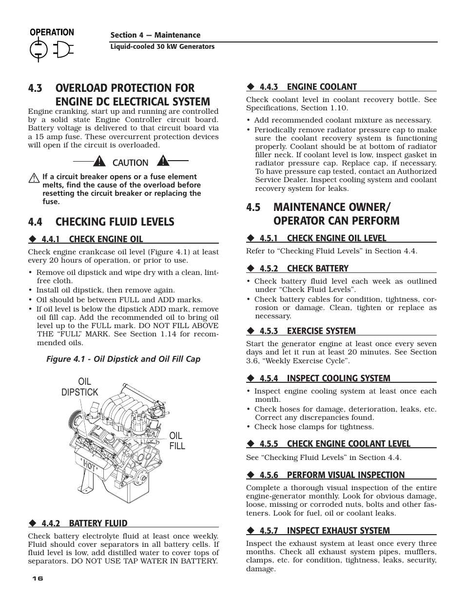 4 checking fluid levels, 5 maintenance owner/ operator can perform | Guardian Technologies 004988-4 User Manual | Page 18 / 48