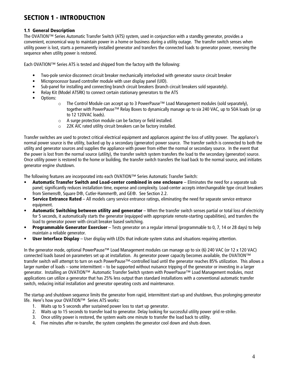 GenTran OVATION ATS2001D User Manual | Page 4 / 36