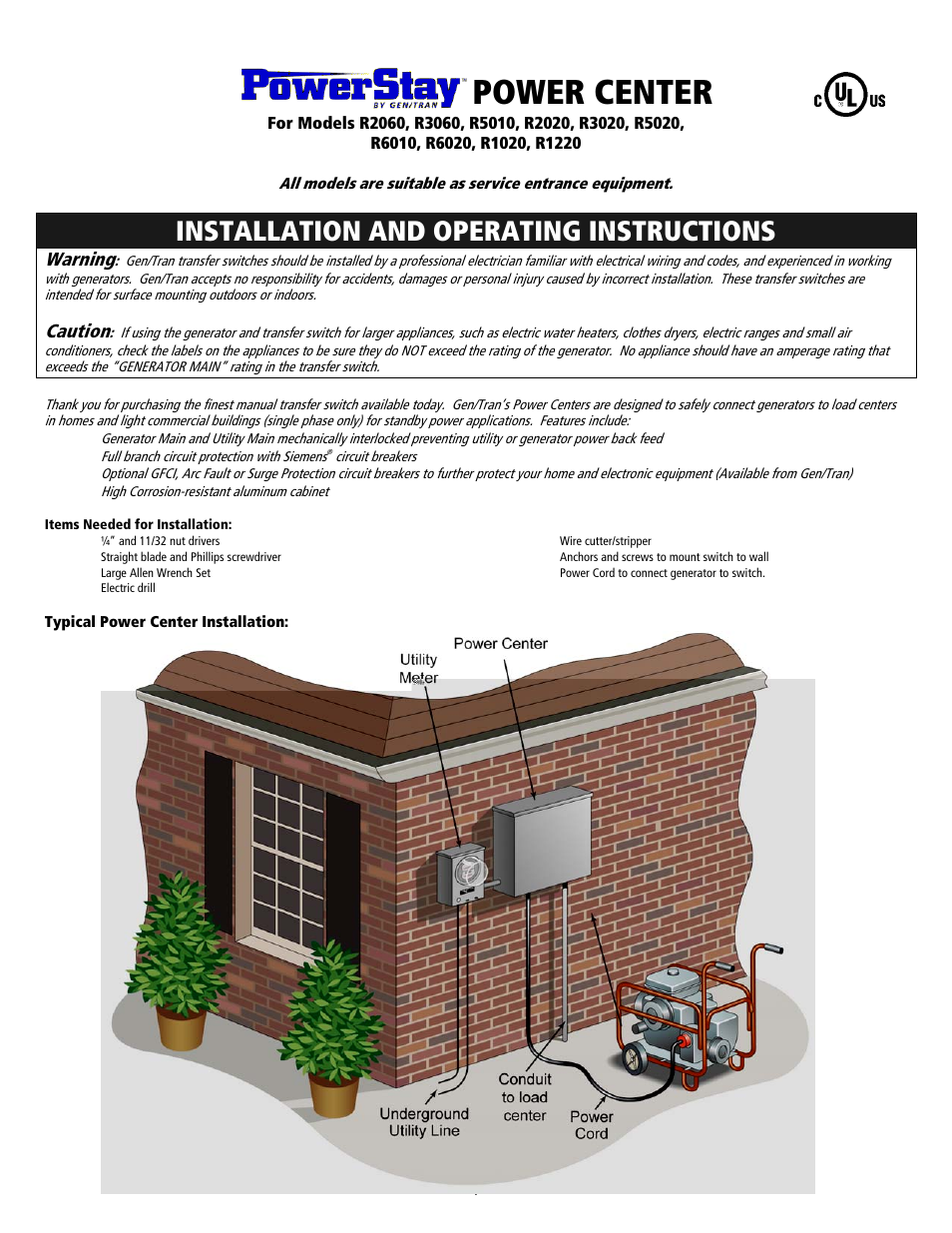 GenTran R6010 User Manual | 4 pages