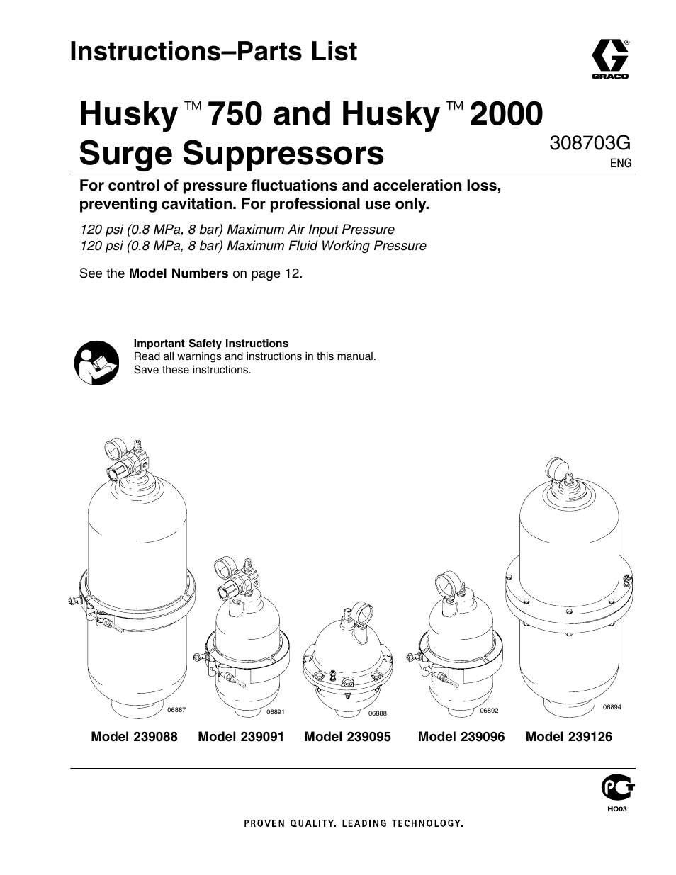 Graco Inc. Husky 239126 User Manual | 18 pages