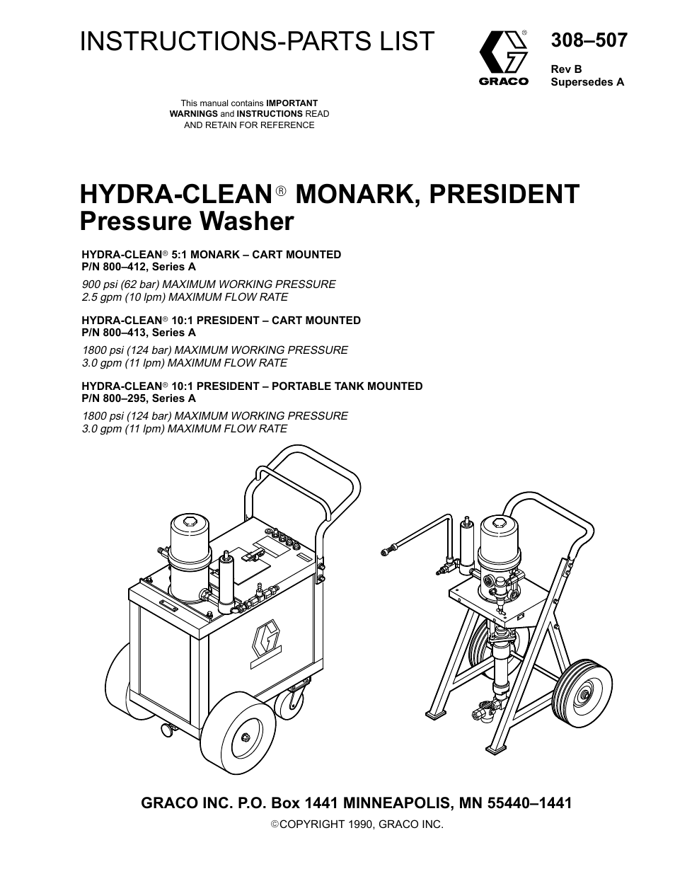 Graco Inc. Hydra-Clean 308-507 User Manual | 16 pages