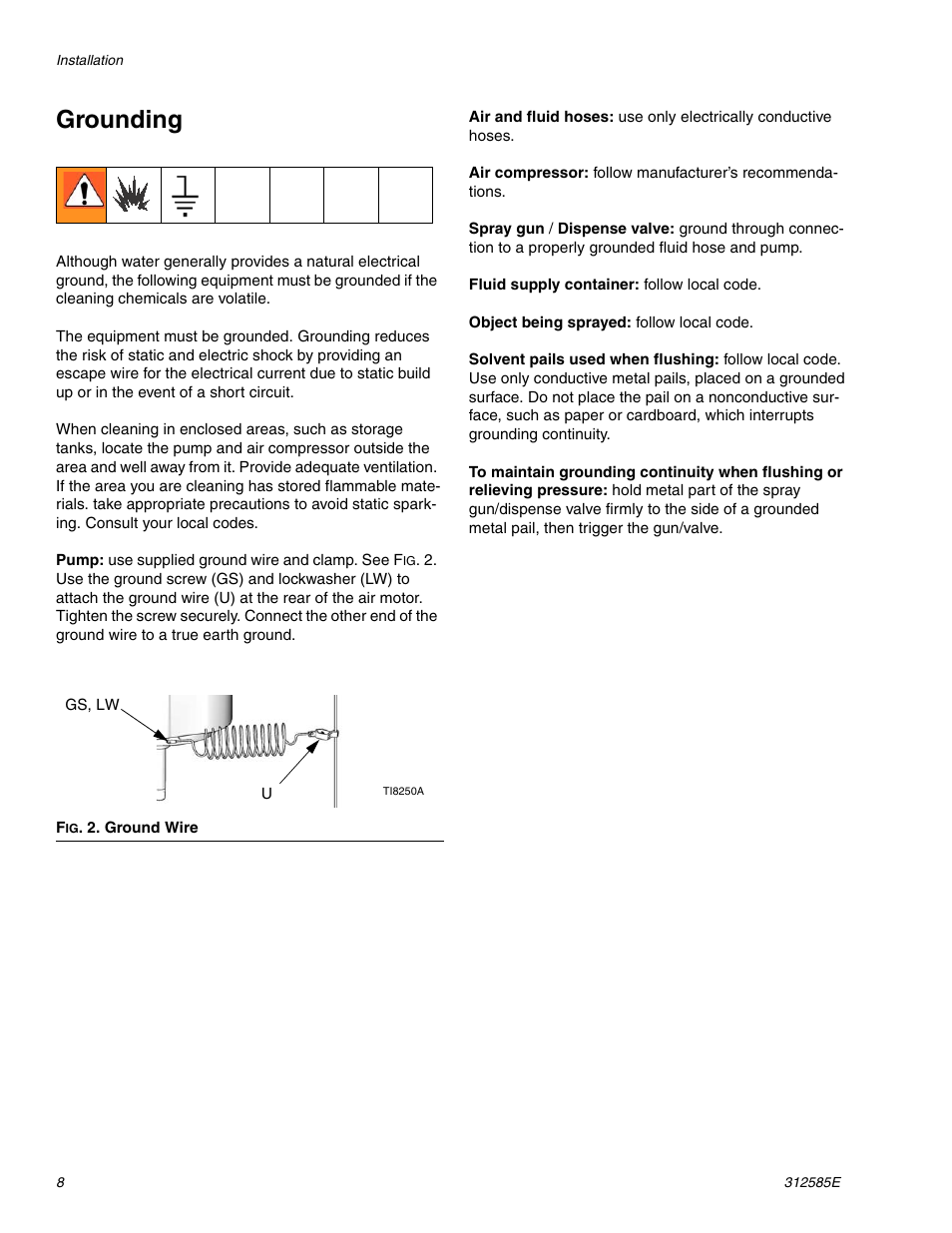 Grounding | Graco Inc. Hydra-Clean 247551 User Manual | Page 8 / 24