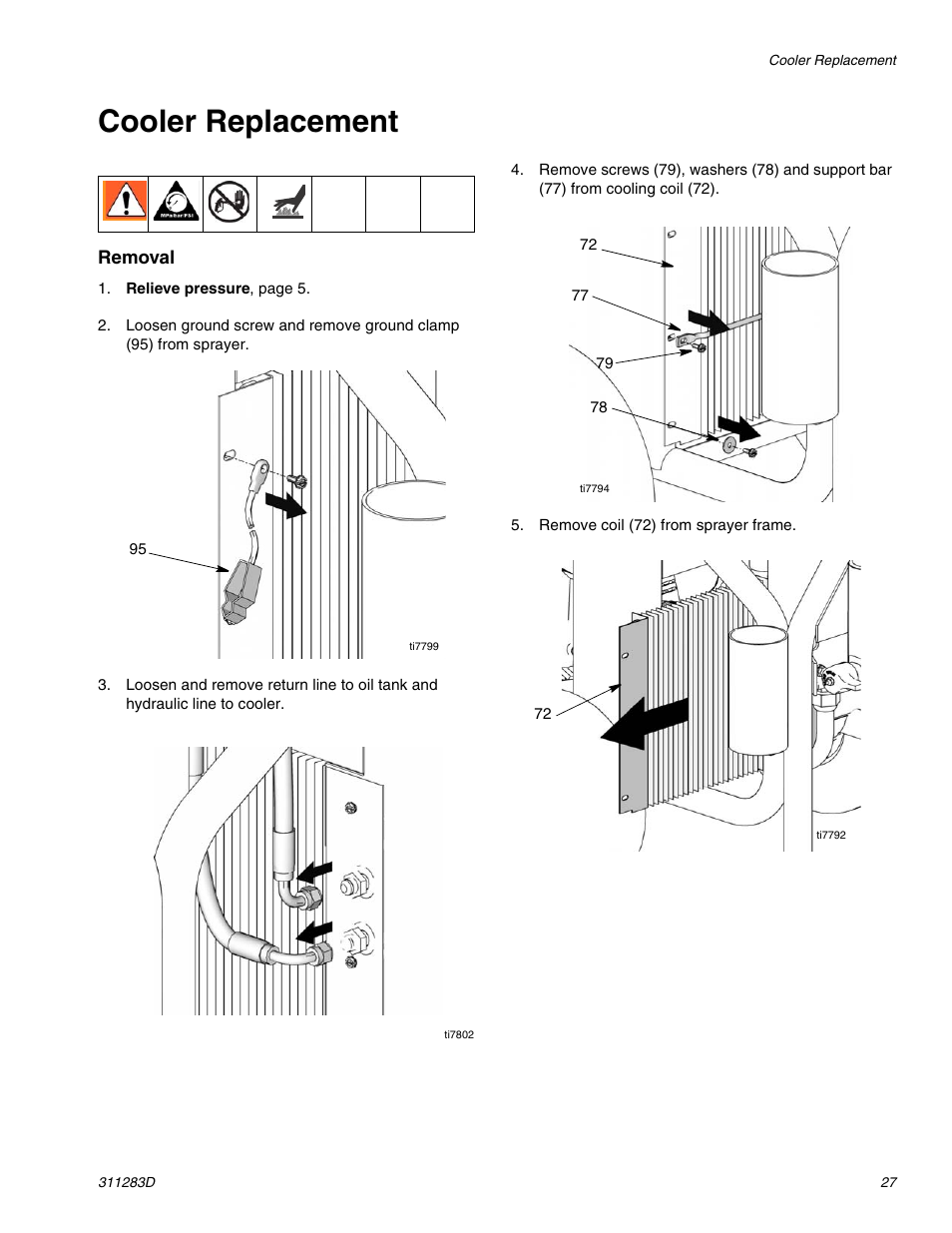 Cooler replacement | Graco Inc. 253471 User Manual | Page 27 / 34