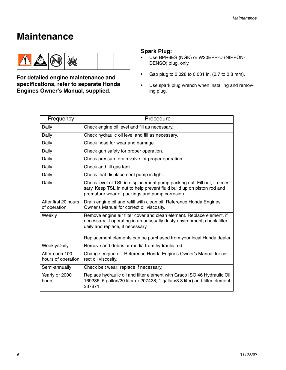 Maintenance | Graco Inc. 253471 User Manual | Page 6 / 34