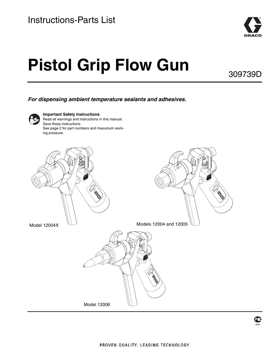 Graco Inc. 12004X User Manual | 16 pages