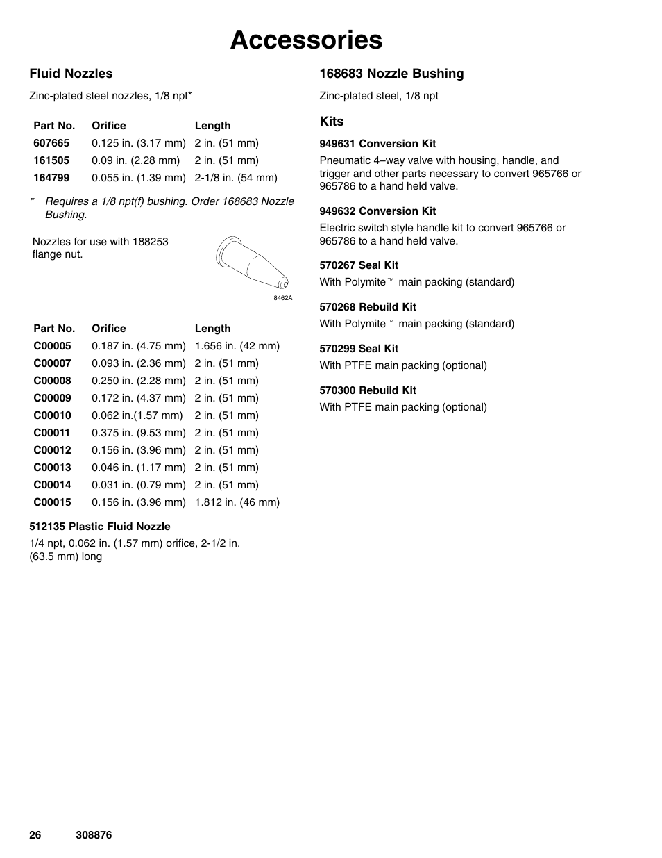 Accessories | Graco Inc. 965786 User Manual | Page 26 / 30