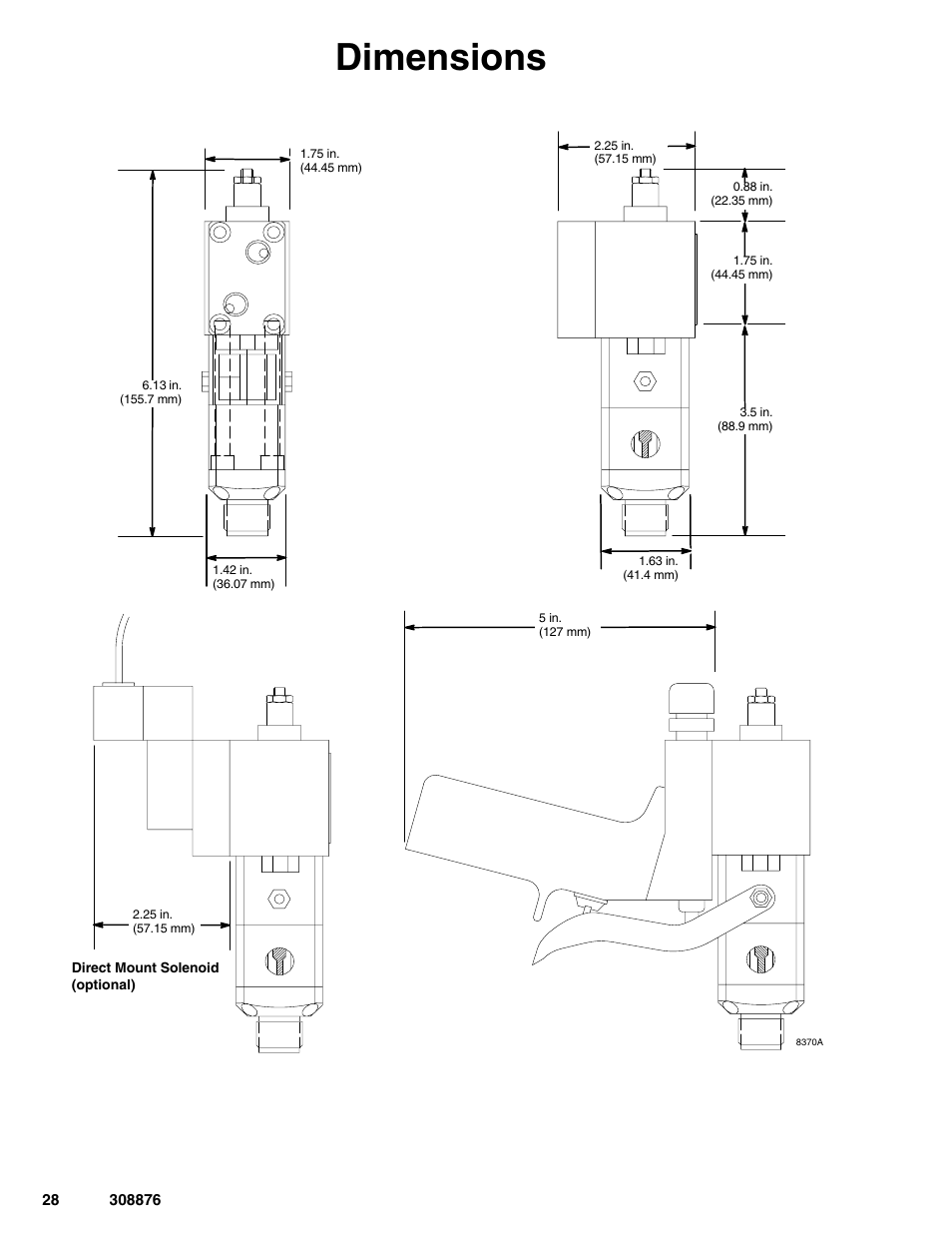 Dimensions | Graco Inc. 965786 User Manual | Page 28 / 30