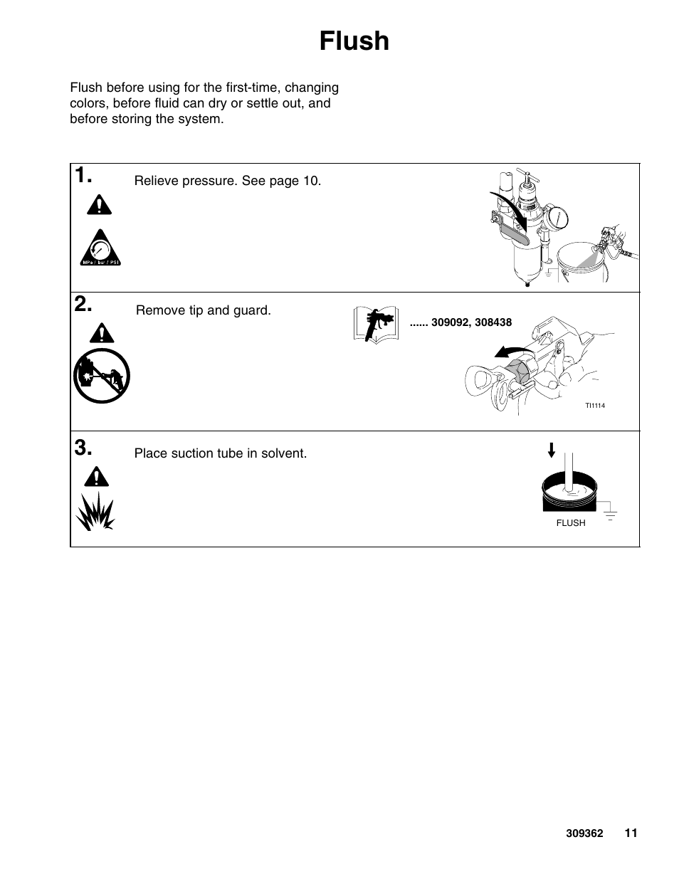 Flush | Graco Inc. 245117 User Manual | Page 11 / 24