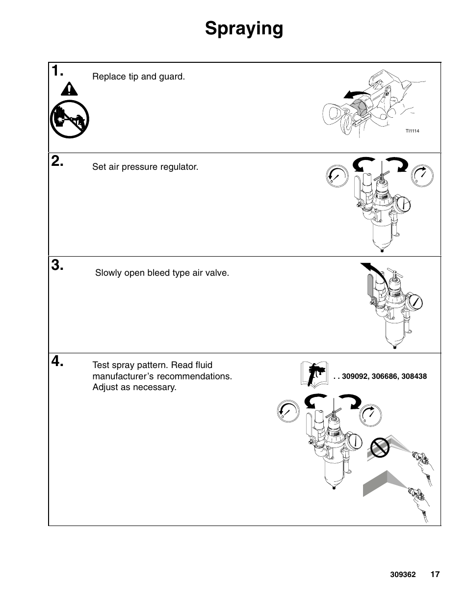 Spraying | Graco Inc. 245117 User Manual | Page 17 / 24