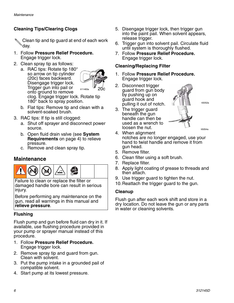 Maintenance | Graco Inc. XTR 5 User Manual | Page 6 / 12