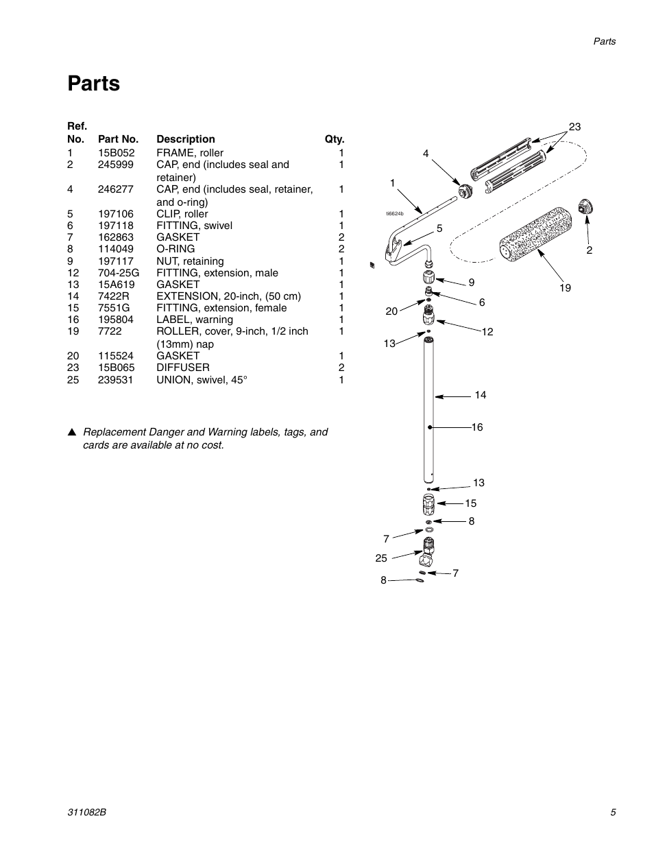 Parts | Graco Inc. 311082B User Manual | Page 5 / 6