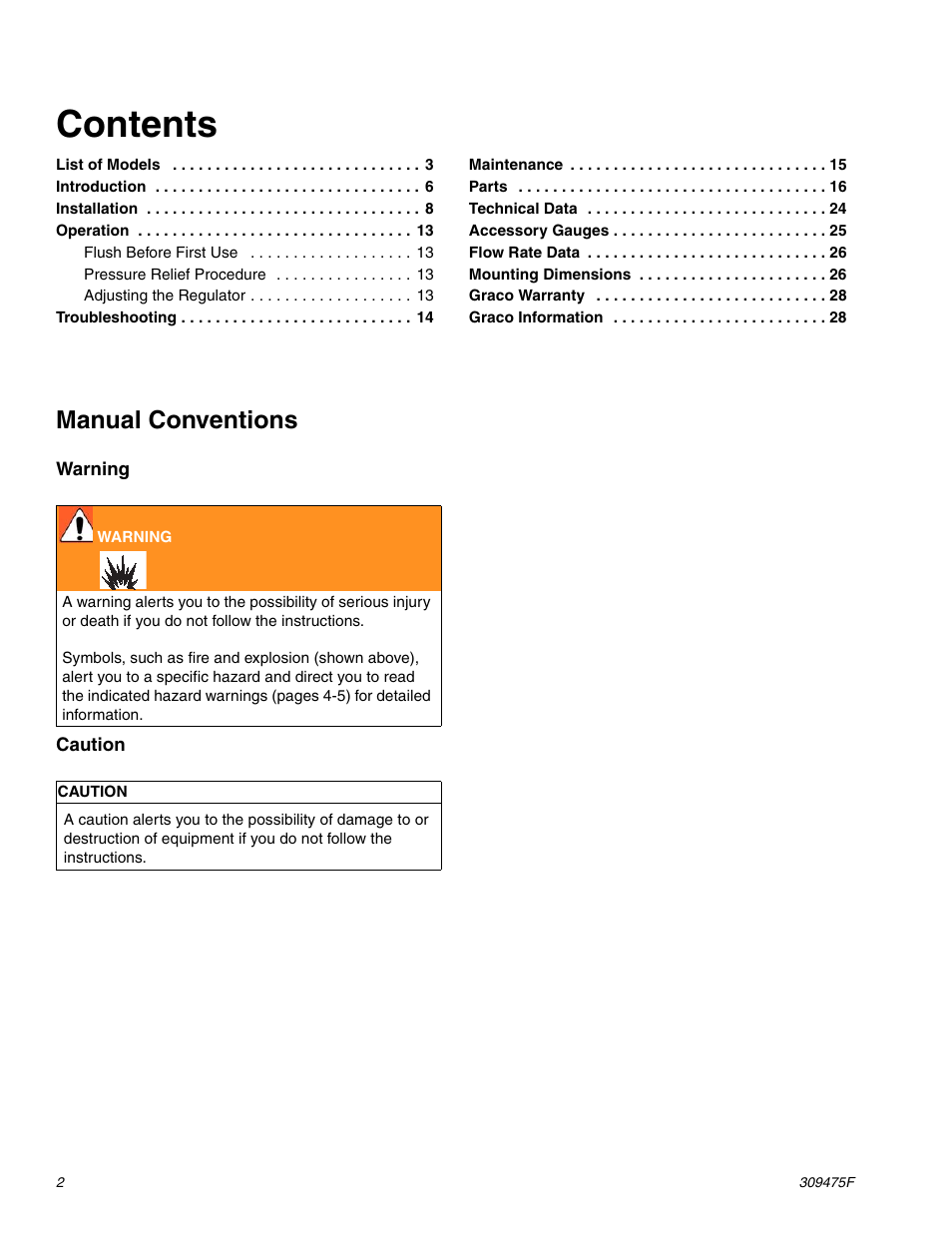 Graco Inc. 309475F User Manual | Page 2 / 28